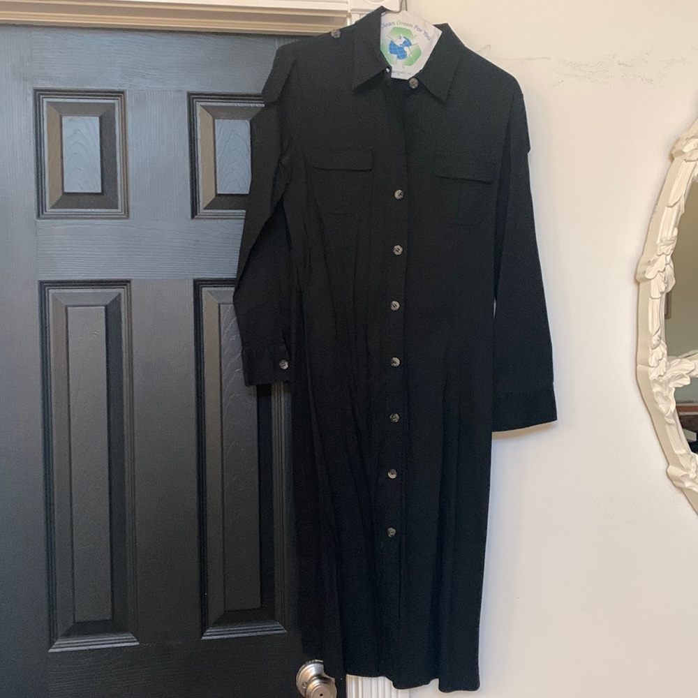Black button down dress